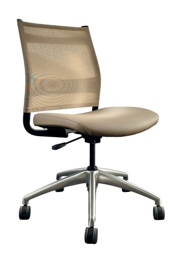 SitOnIt Wit Mid Back Armless Task Chair (Tan/Black) - Image 1