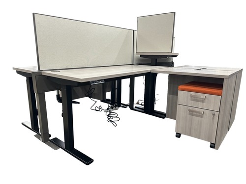 71" Walnut L Shape Desk - RH - Image 1