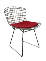 Knoll Bertoia Side Chair (Red Seat Cushion/Welded Steel)