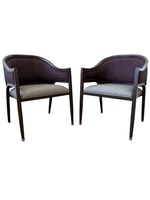 Pair of Duracare Seating Chairs (Grey Faux Leather/Wood Finish)