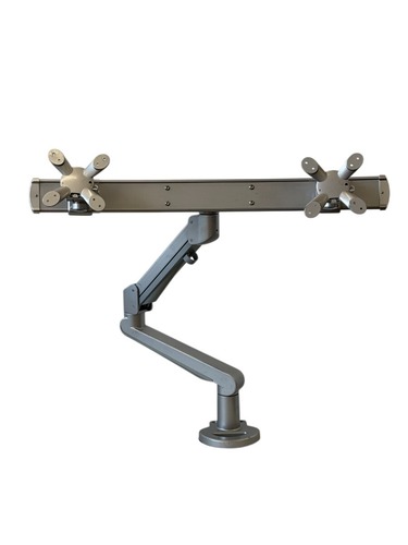 Dual Sliding Monitor Arms (Silver) - Image 1