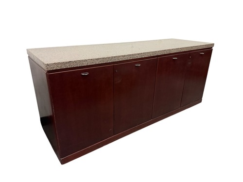 6' Marble Cherry Credenza - Image 1