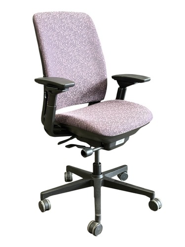 Steelcase Amia Task Chair (Purple Floral Pattern/Black) - Image 1
