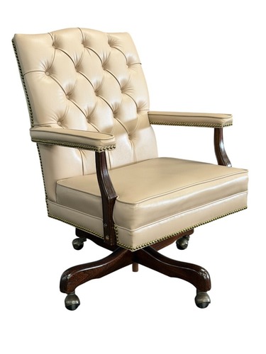 Vintage Paoli Company Swivel Desk Chair (Tan Leather) - Image 1