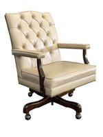 Vintage Paoli Company Swivel Desk Chair (Tan Leather)