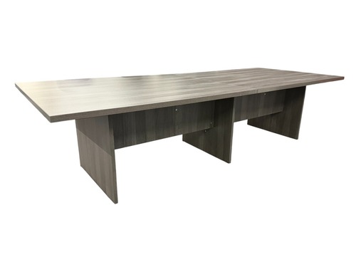 10' Grey Laminate Conference Table with Laminate Pedestal Base - Image 1