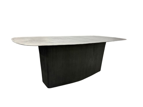 CB2 Origin Cast Metal Dining Table 84" - Image 1