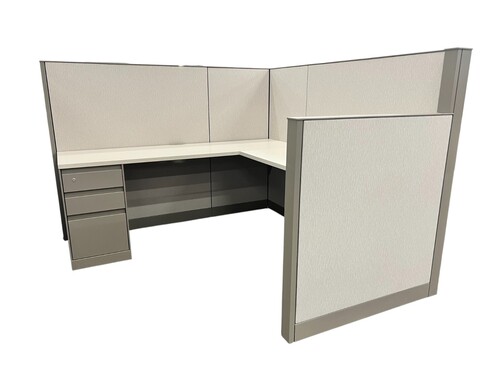 Steelcase Answer Cubicle with Top Supporting Storage (6'D x 6'W x 54/42"H) - Image 1