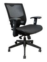 Alera Epoch Series All Mesh Multifunction Mid-back chair (Black/Black)