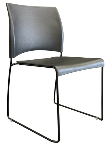 Allsteel Nimble Multi-Purpose Stacking Chair (Black/Chrome) - Image 1