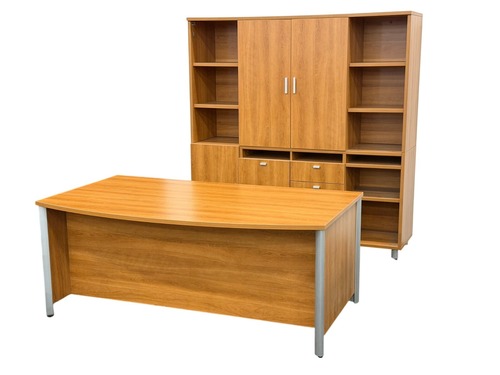 Group Lacasse Bow Front Maple Private Office - Image 1