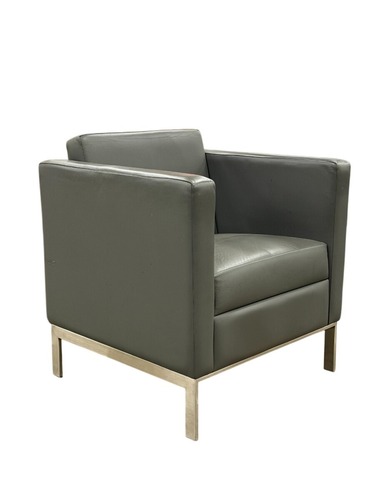 Venlo Lounge Chair by Cumberland (Designtex Round UP #UF84-70 Gray Leather) - Image 1