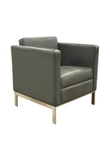 Venlo Lounge Chair by Cumberland (Designtex Round UP #UF84-70 Gray Leather)