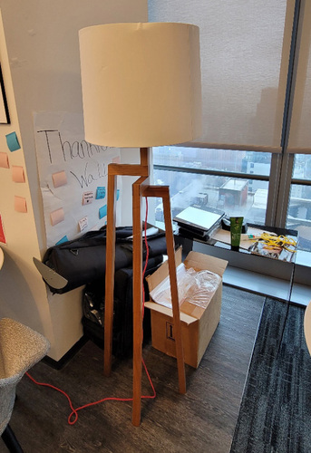 Stilt Wooden Tripod Floor Lamp - Thumbnail 2