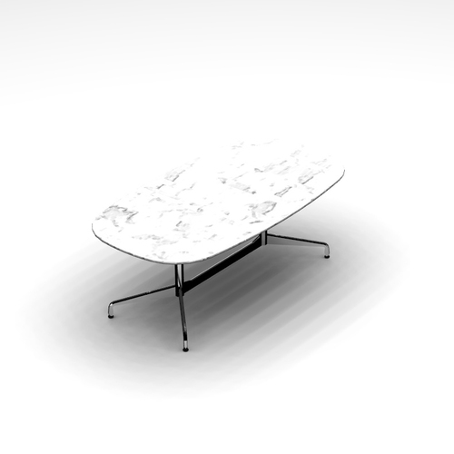 Eames Oval Table, Marble Top, Chrome base - Image 1