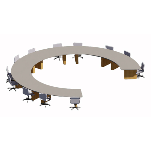 Custom-Made Conference Table, Half Round-Sectional - Image 1