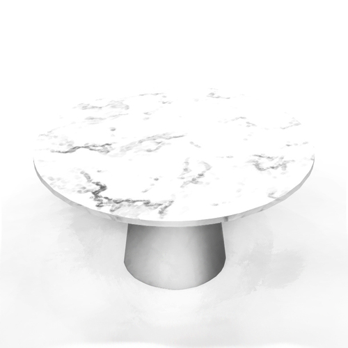 Eames Round Table, Marble Top, Chrome base - Image 1