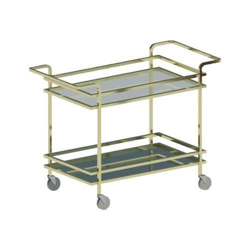 Wine Cart with Gold Accents - Image 1
