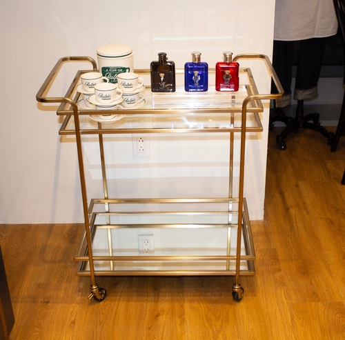 Wine Cart with Gold Accents - Thumbnail 2