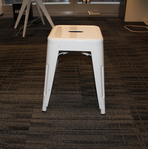 Industrial Style Metal Backless Stool - Thumbnail 2