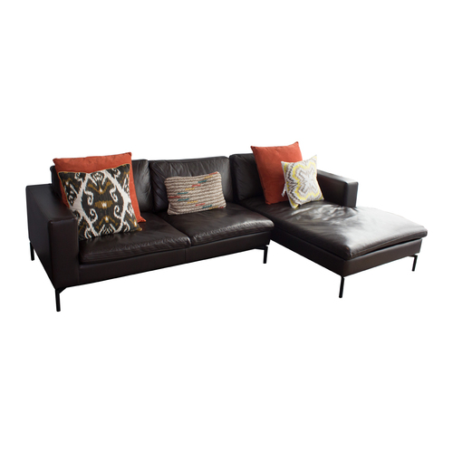 BluDot Sofa/Chaise Leather - Image 1
