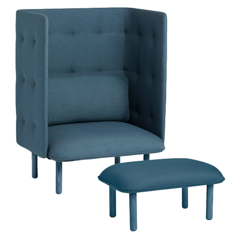 'QT' Privacy Lounge Chair + Ottoman - Image 1