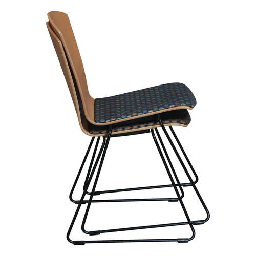 'Marquette' Cushion Wood Stacking Chair - Thumbnail 3