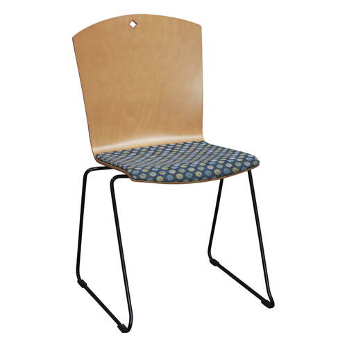 'Marquette' Cushion Wood Stacking Chair - Image 1
