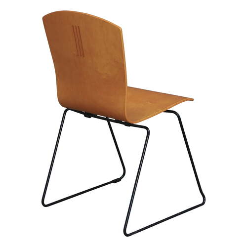 'Marquette' Cushion Wood Stacking Chair - Thumbnail 2