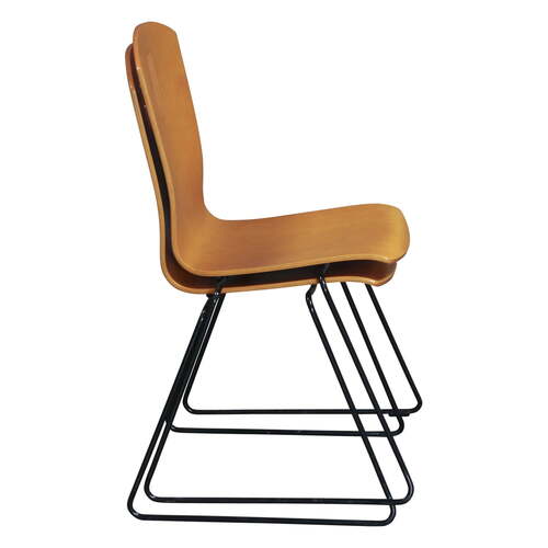 'Marquette' Cushion Wood Stacking Chair - Thumbnail 3