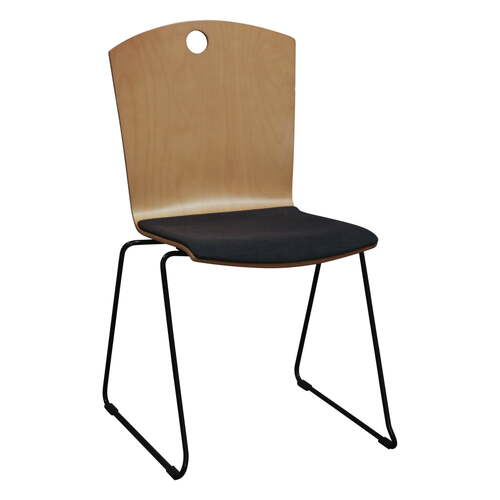 'Marquette' Cushion Wood Stacking Chair - Image 1