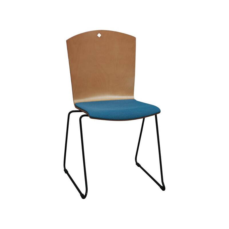 'Marquette' Cushion Wood Stacking Chair - Image 1