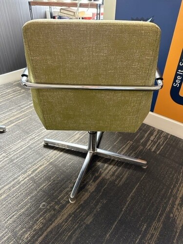 'Nios' Guest Chair with Arms & Metal Swivel Base - Thumbnail 4