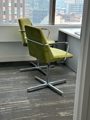 'Nios' Guest Chair with Arms & Metal Swivel Base - Thumbnail 5