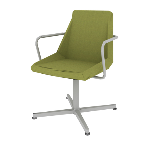 'Nios' Guest Chair with Arms & Metal Swivel Base - Image 1
