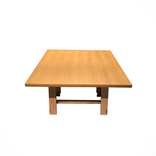 Custom Plywood Table w/ Sawhorse Base - Image 1