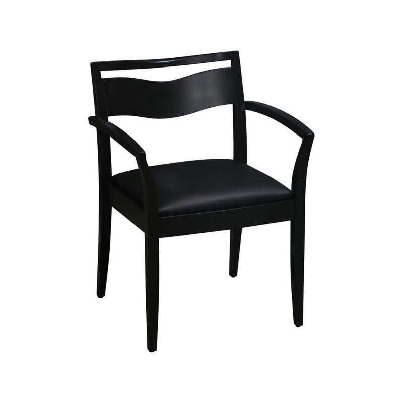 'Ricchio Jr.' Wood Side Chair with PU Leather Seat - Image 1