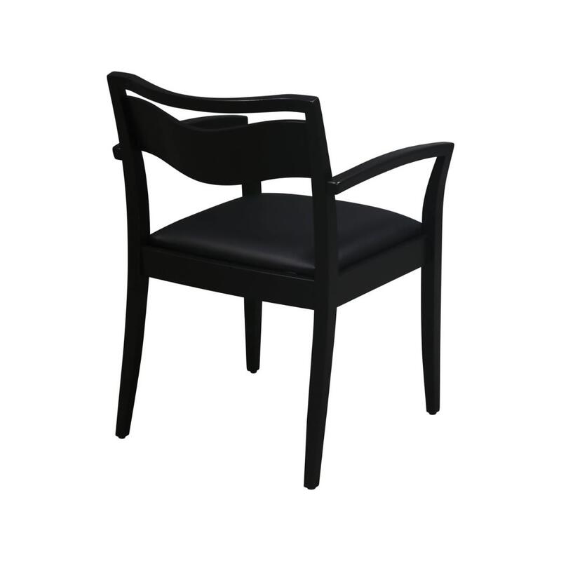 'Ricchio Jr.' Wood Side Chair with PU Leather Seat - Thumbnail 2