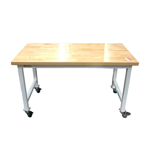 Butcher Block Table on Casters - Image 1