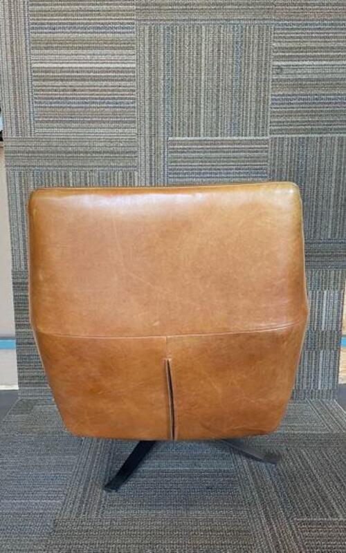 Lucas Leather Swivel Chair - Thumbnail 4