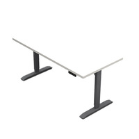 Hi-HAT Height Adjustable Table, 30X60, white top-silver base