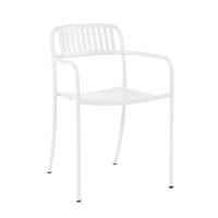 Patio Slatted Dining Chair Outdoor Painted