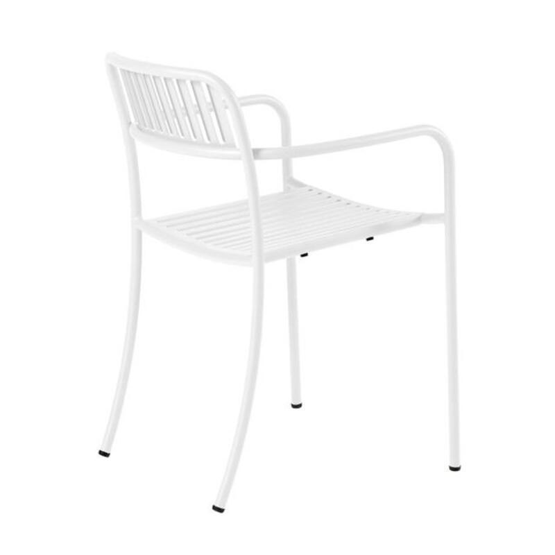 Patio Slatted Dining Chair Outdoor Painted - Thumbnail 3