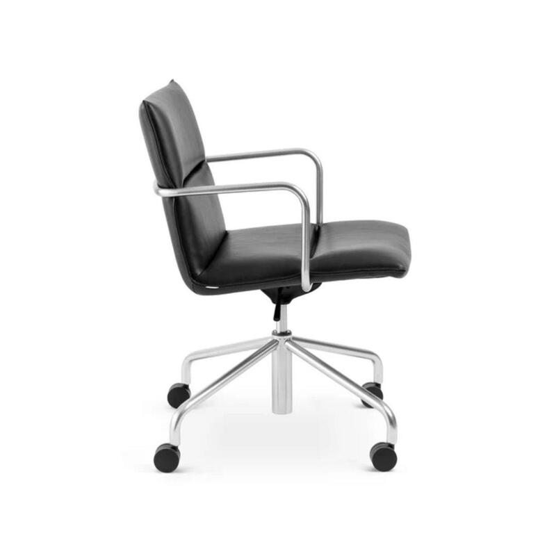 Meredith Meeting Chair, Mid Back, Nickel + Black - Thumbnail 3