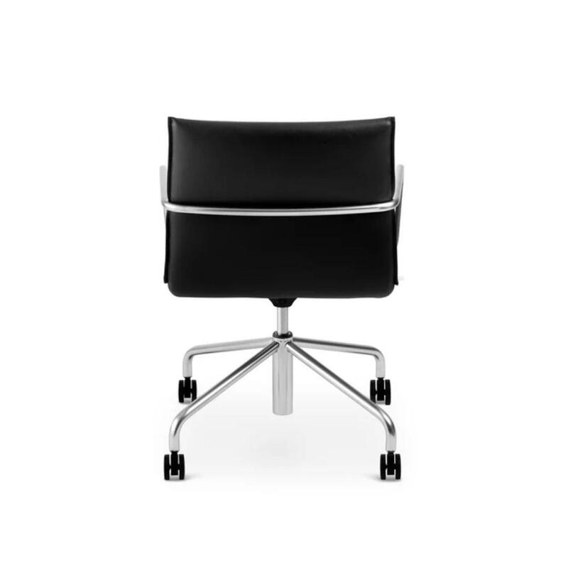 Meredith Meeting Chair, Mid Back, Nickel + Black - Thumbnail 4