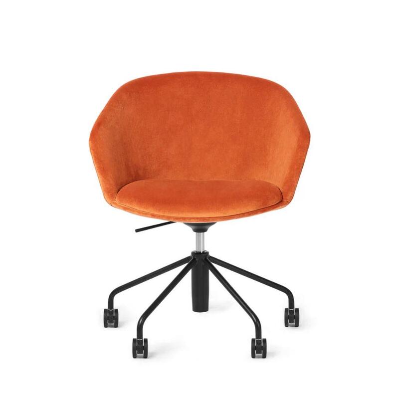 Pitch Meeting Chair, Velvet Terra Cotta - Thumbnail 2