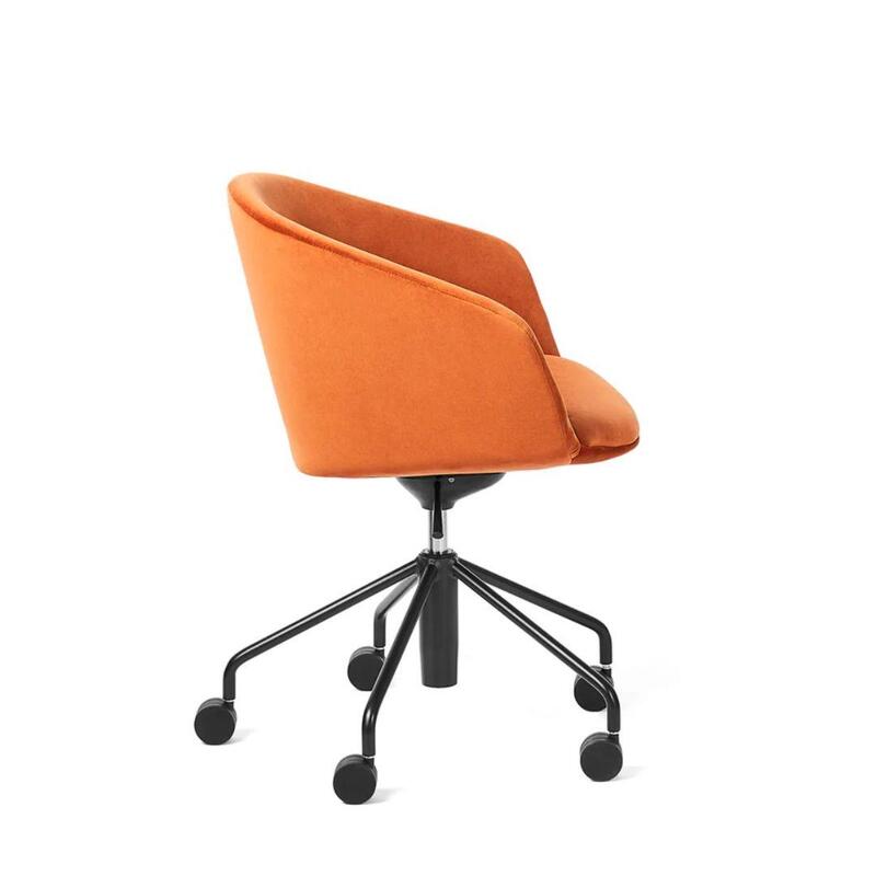 Pitch Meeting Chair, Velvet Terra Cotta - Thumbnail 3