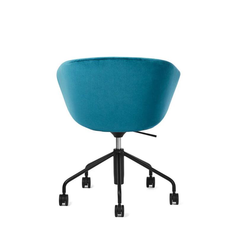 Pitch Meeting Chair, Velvet Teal - Thumbnail 4