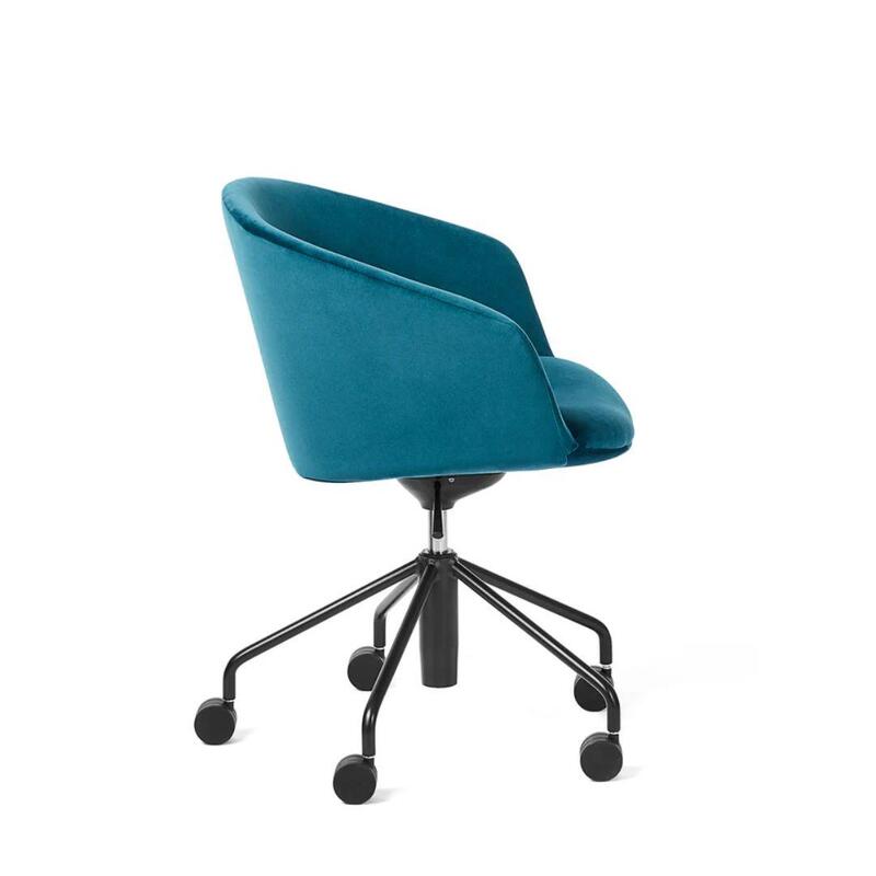 Pitch Meeting Chair, Velvet Teal - Thumbnail 3